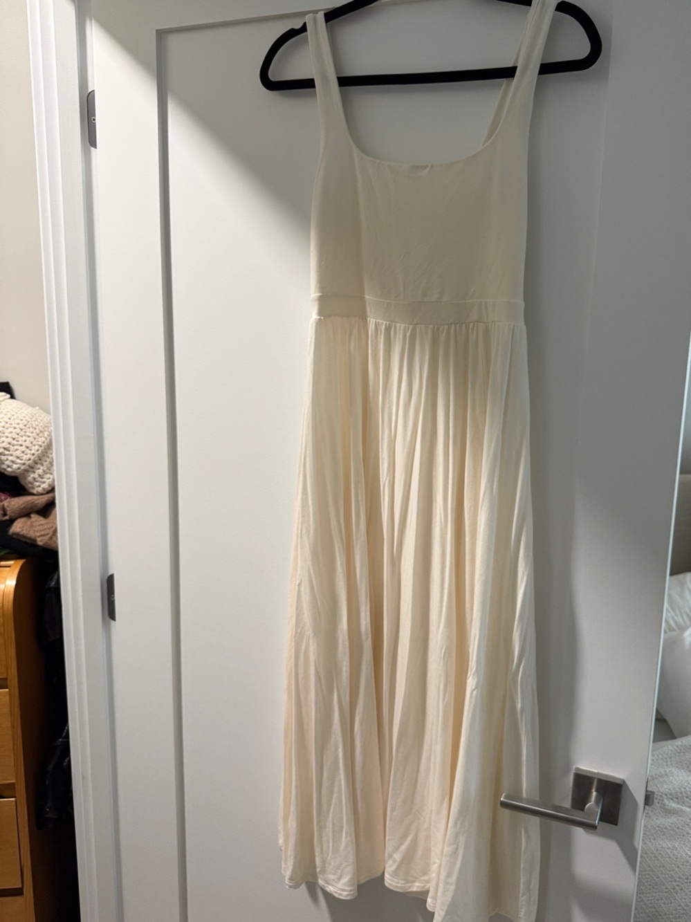 Aritzia Cream Scoop Neck Maxi Dress
